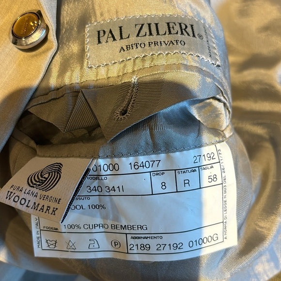 PAL Zileri luxury Camel Vintage style Made in Italy Wool Business Men suit Sz 58 - Picture 11 of 16